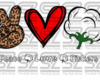 Peace Love Pickers PNG School Logo Back to School Sublimation Printable
