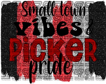 Small town vibes picker pride png digital file sublimation