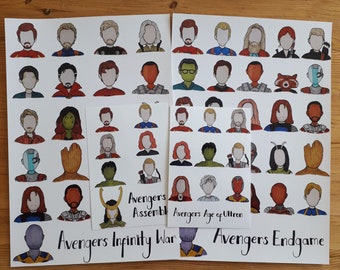 Avengers Infinity Saga Character Prints
