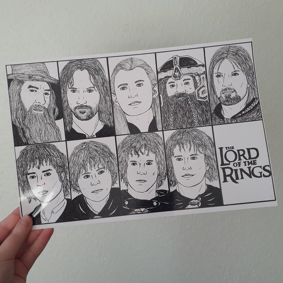 Lord of the Rings Black and White Print
