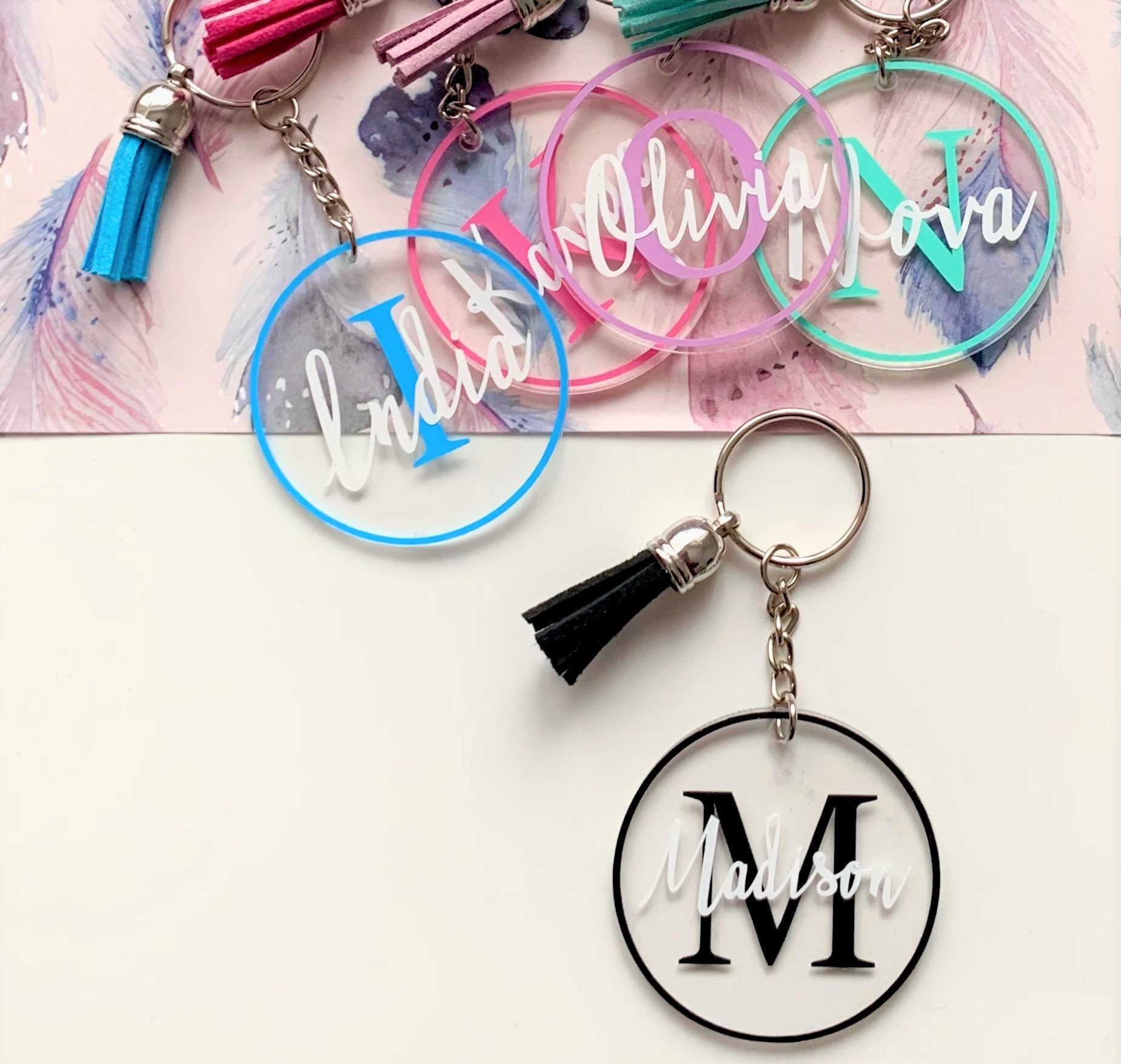 Personalised Keyring With Tassel | Personalised Keyring | Personalised ...