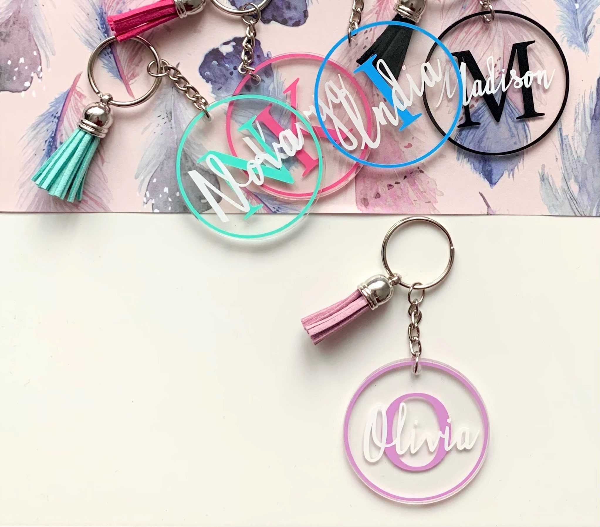 Personalised Keyring With Tassel | Personalised Keyring | Personalised ...