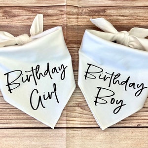 Birthday Dog Tie-On Dog Bandana | first birthday | puppy bandana | new puppy | birthday girl | birthday boy