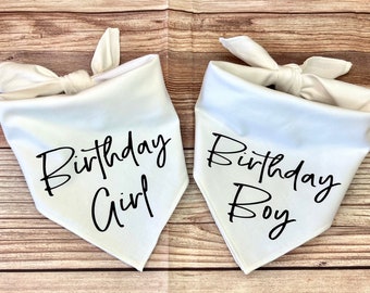 Birthday Dog Tie-On Dog Bandana | first birthday | puppy bandana | new puppy | birthday girl | birthday boy