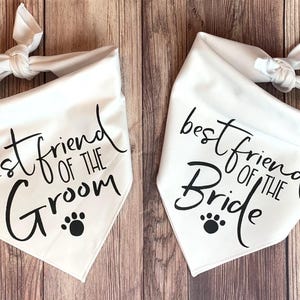 Best Friend of the Bride/Groom Wedding Tie-On Dog Bandana | wedding dog bandana | dog wedding attire | wedding dog gift |