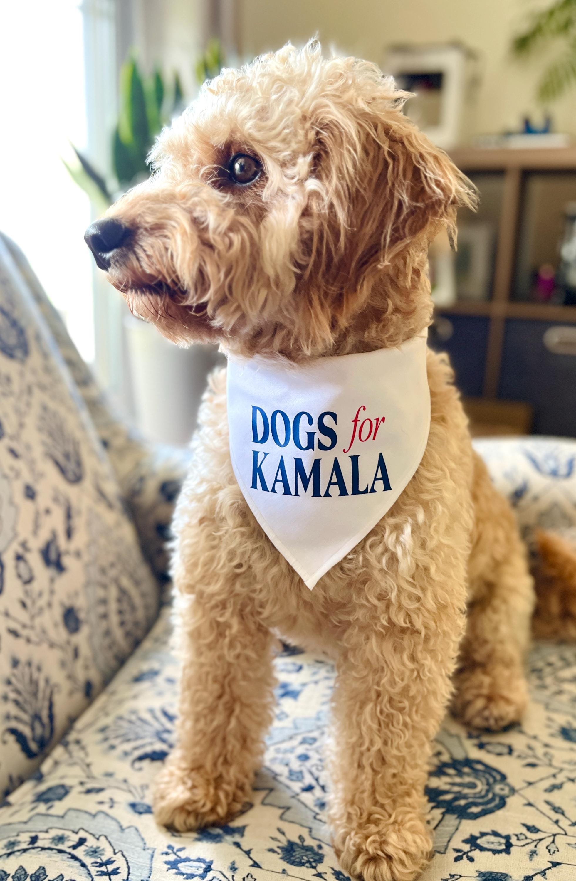 Dogs For Kamala Tie-On Dog Bandana | kamala dog bandana | dog mom for kamala | kamala dog clothes | kamala dog shirt | kamala for president
