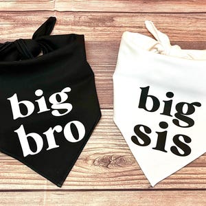 Big Bro Big Sis Tie-On Dog Bandana | pregnancy announcement | new baby gift | baby shower gift | big bro bandana | big sis bandana