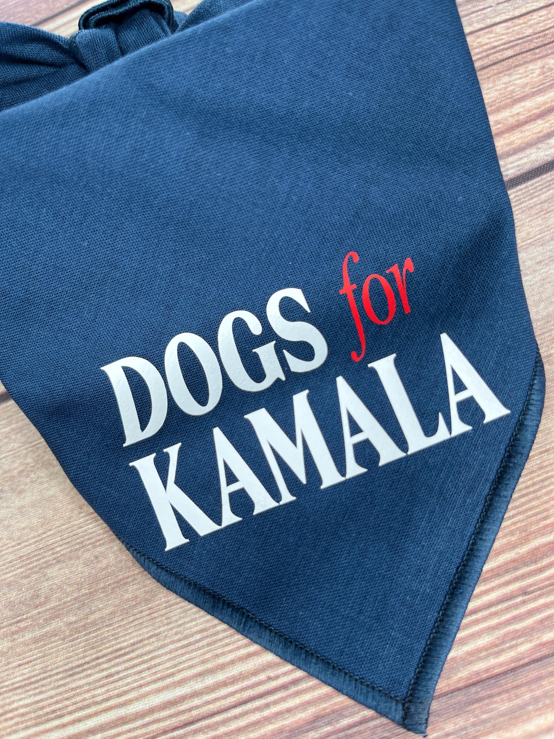 Dogs For Kamala Tie-On Dog Bandana | kamala dog bandana | dog mom for kamala | kamala dog clothes | kamala dog shirt | kamala for president