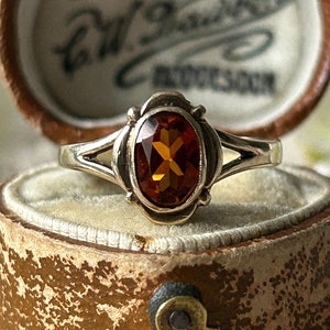 Vintage Ornate Citrine Solitaire Ring 9 Carat Yellow Gold 1991, Orange Gemstone Ring, November Birthstone, Citrine Jewelry Gift For Her