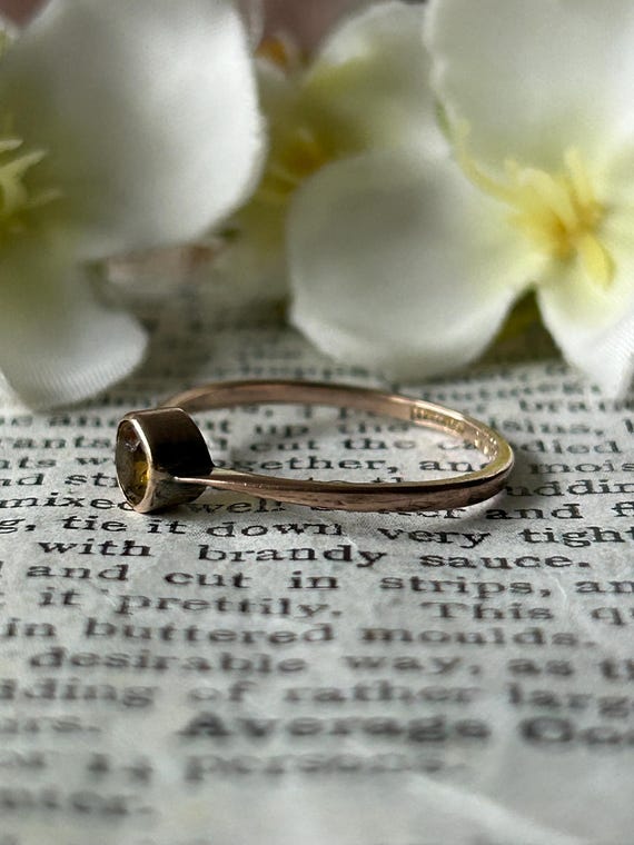 Antique Citrine Paste Solitaire Ring 9 Carat Yell… - image 8