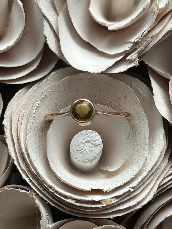 Antique Citrine Paste Solitaire Ring 9 Carat Yell… - image 6