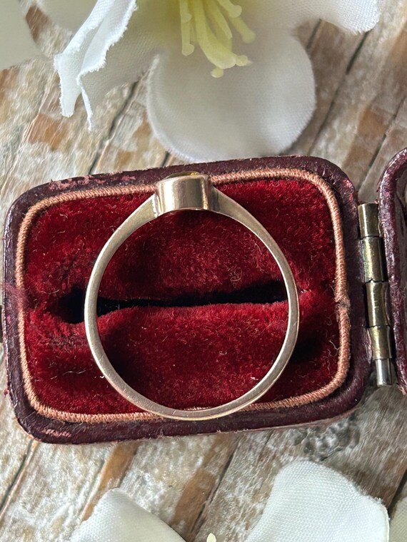 Antique Citrine Paste Solitaire Ring 9 Carat Yell… - image 5