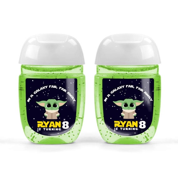Baby Yoda Birthday Hand Sanitizer Labels Etsy