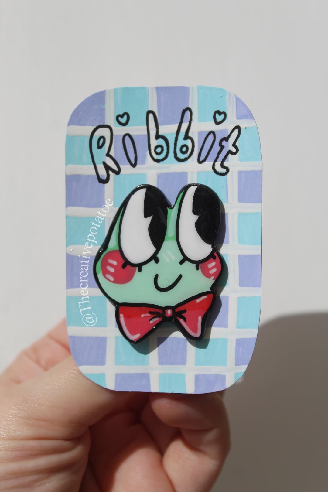Ribbit Frog Clay Pin – Hand-painted Polymer Clay, Resin Coated - Etsy
