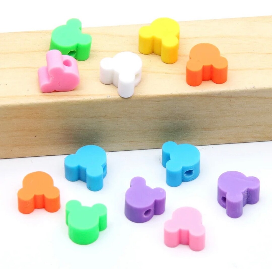 8mm Mickey Beads Mouse Head Beads Jewelry Making Sets of 10 Etsy