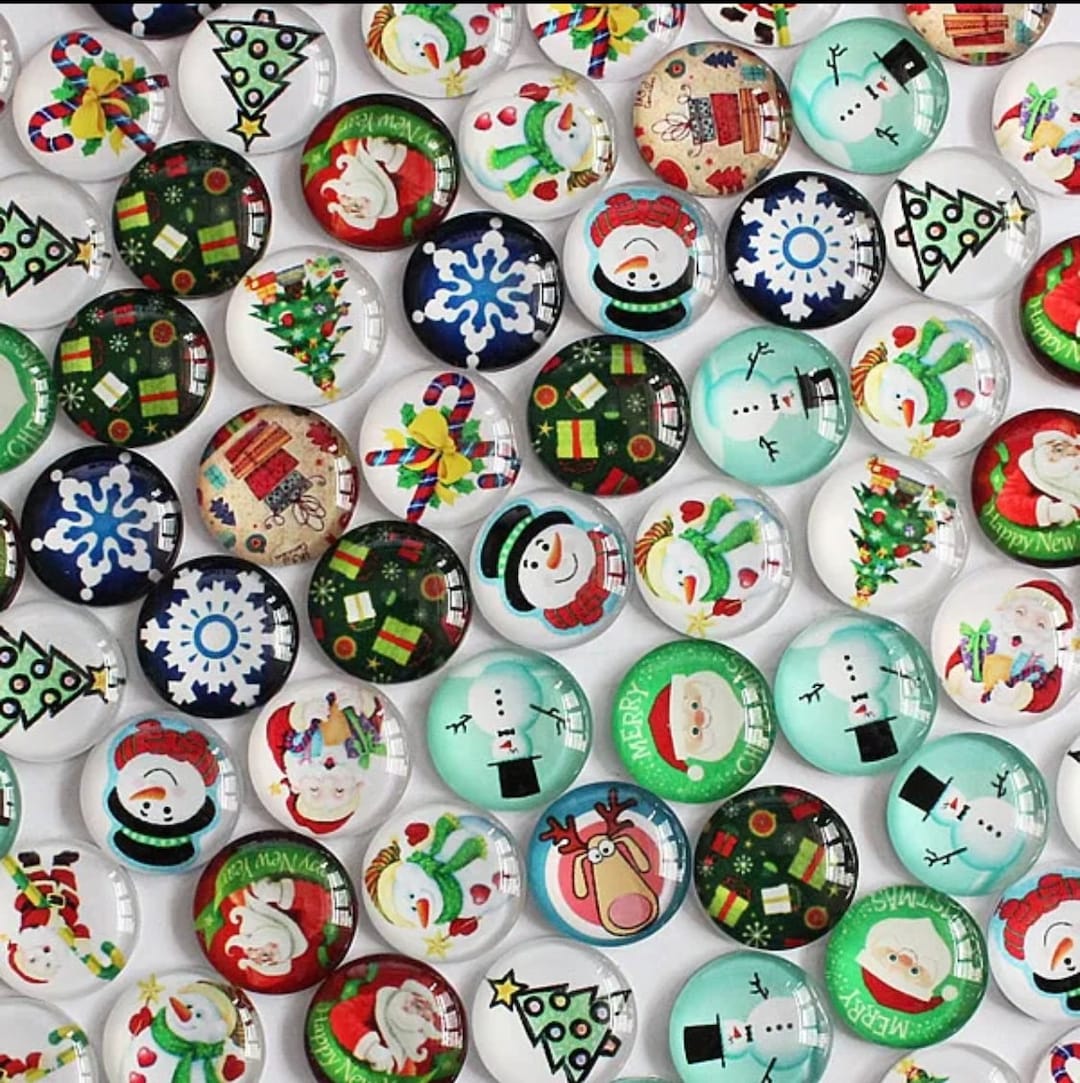 12mm Christmas Cabochons, 12mm Cabochons, Christmas in July, Jewelry