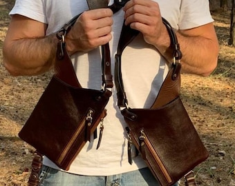 Leather bag-holster leather holster handmade gift personalised