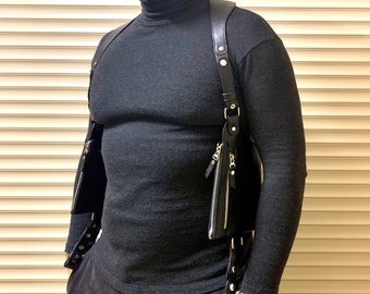Leather bag-holster leather holster handmade gift personalised Handmade Leather Utility Holster Bag - Free Your Hands in Styl Personalised