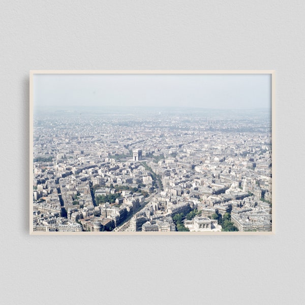 Paris Cityscape, Paris Photography, Cityscape Paris Print, Vintage Paris Wall Art, Aerial Print, City View, City Landscape Print, Paris Art