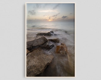 Ocean Wall Decor Print, Nature Photography Print, Calm Wall Art, Calm Wall Decor, Ocean Wall Decor Photo, Ocean Sunrise, Sunrise Vertical