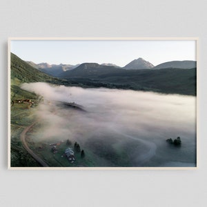 Peaceful Art, Quiet Art, Peaceful Photo, Peaceful Sunrise, Peaceful Wall Art, Farm Wall Art, Aerial Photography, Aerial Mountain Photography