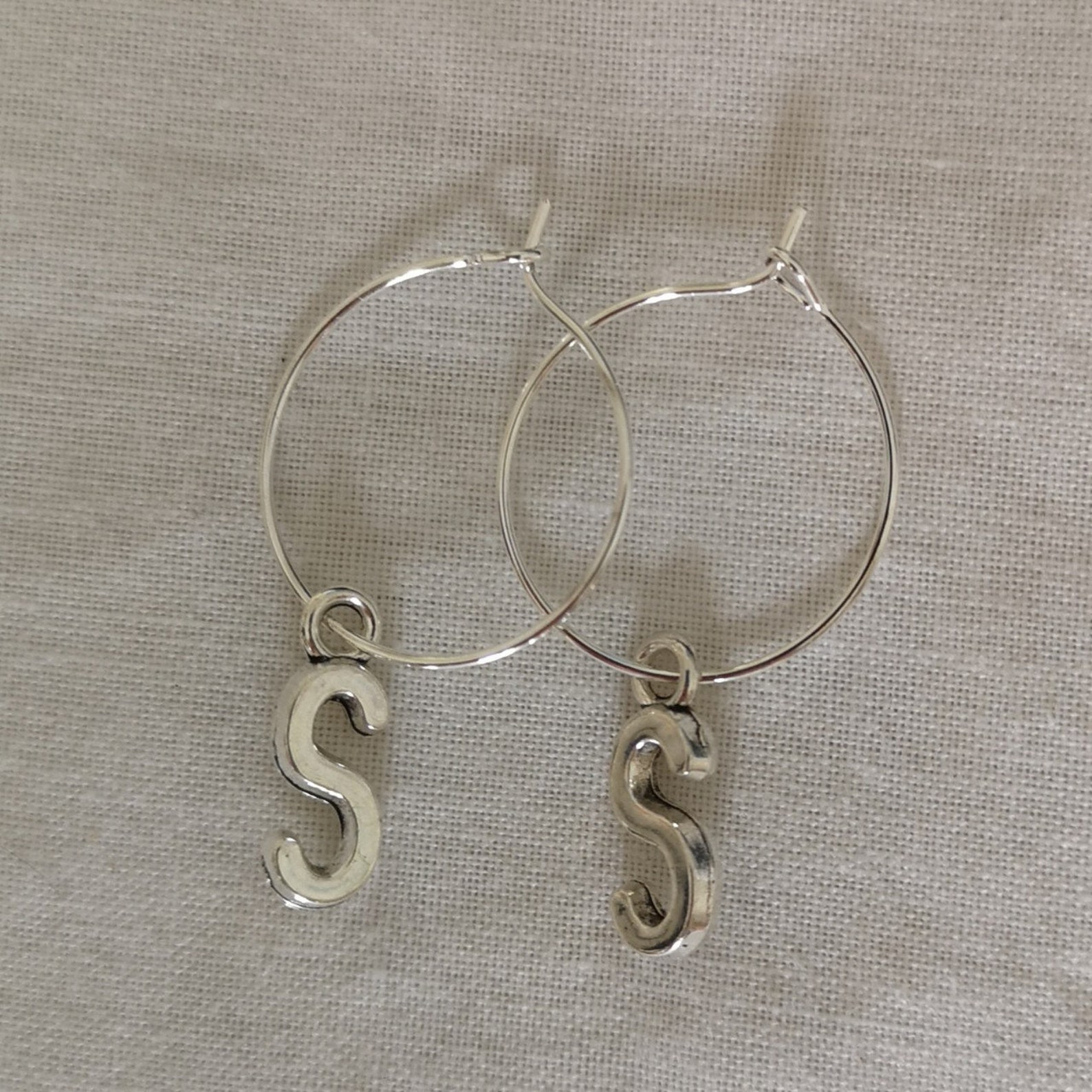 Letter Hoop Earrings letters S to Z Etsy