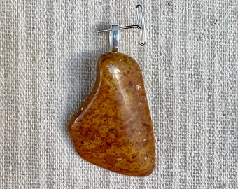 Petrified Wood Necklace / Wood Pendant / Stone Necklace / Women Silver Necklace / Unique Pendant / Boho Jewelry