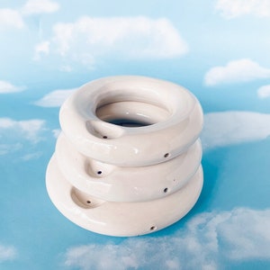 Ceramic Donut / Ring Pipe - Handmade Ceramic Pipe