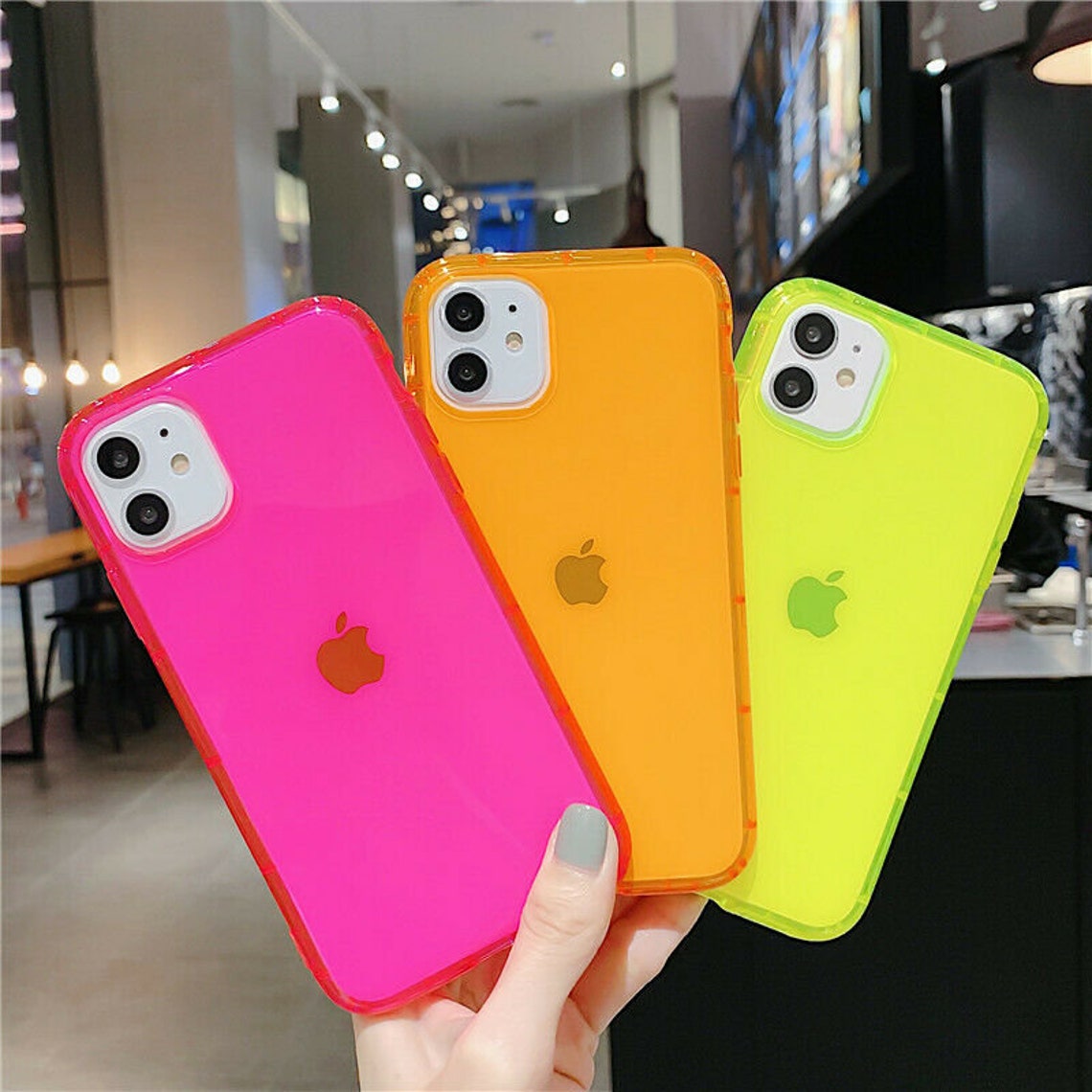 NEON Fluorescent Clear Case For iPhone 12 Mini 11 Pro Max SE 2 Etsy