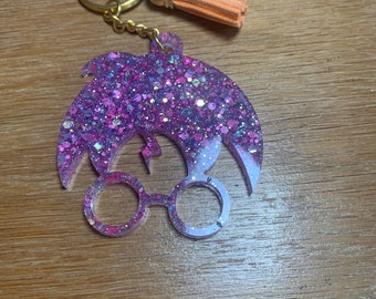 Pink Glittery Harry Keychain