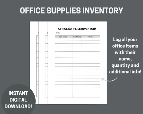 Download Printable Office Supplies Inventory Template PDF