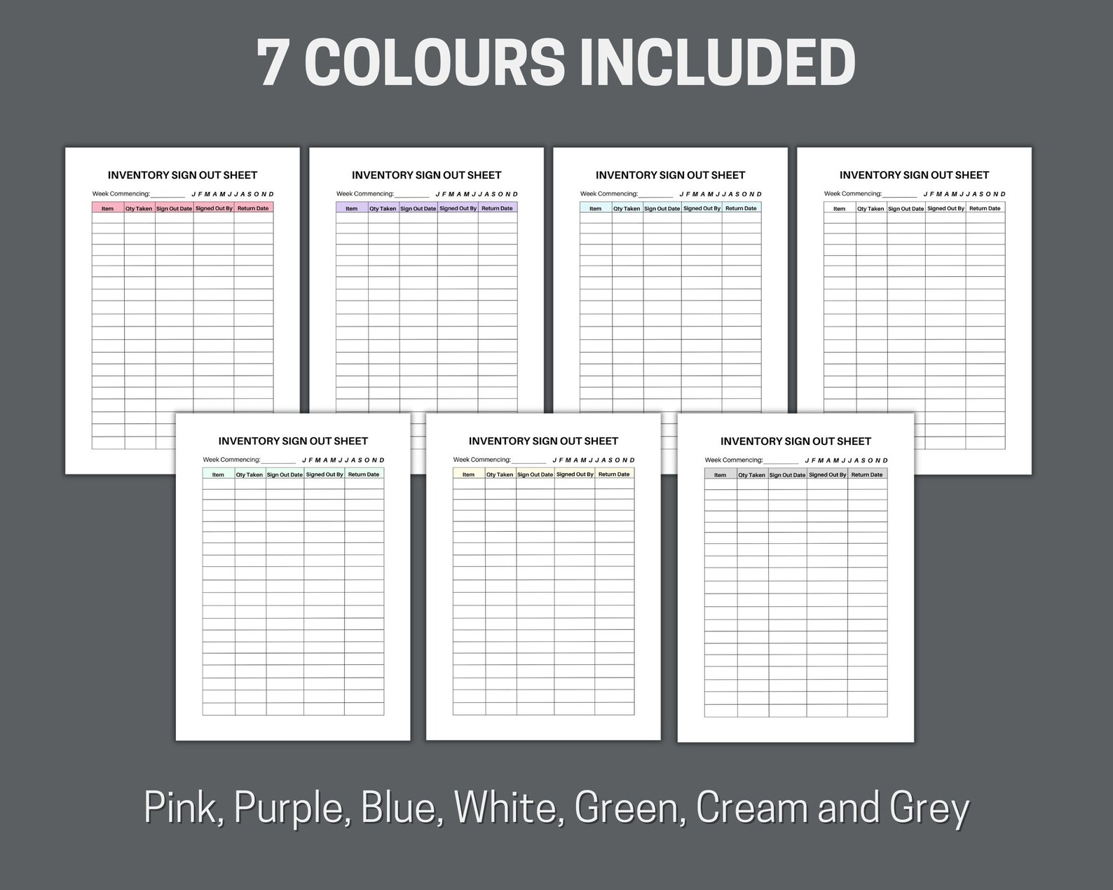Inventory Sign Out Sheet, Checkout and Track Inventory Sign Out and ...