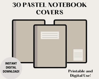 Digital Notebook Covers, Pastel Printable Covers, Minimalist Covers Goodnotes Samsung Notes Covers Notability Covers, Digital Planner Covers