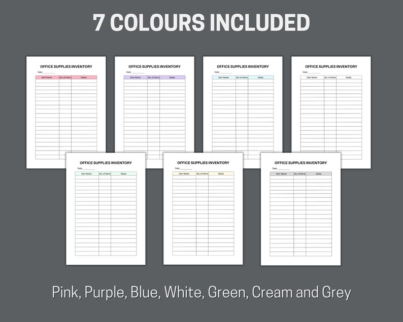 Office Supplies Inventory, Printable Office Supplies Log, Office ...