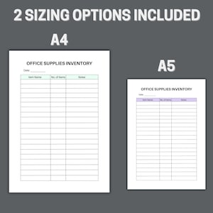 Office Supplies Inventory, Printable Office Supplies Log, Office ...
