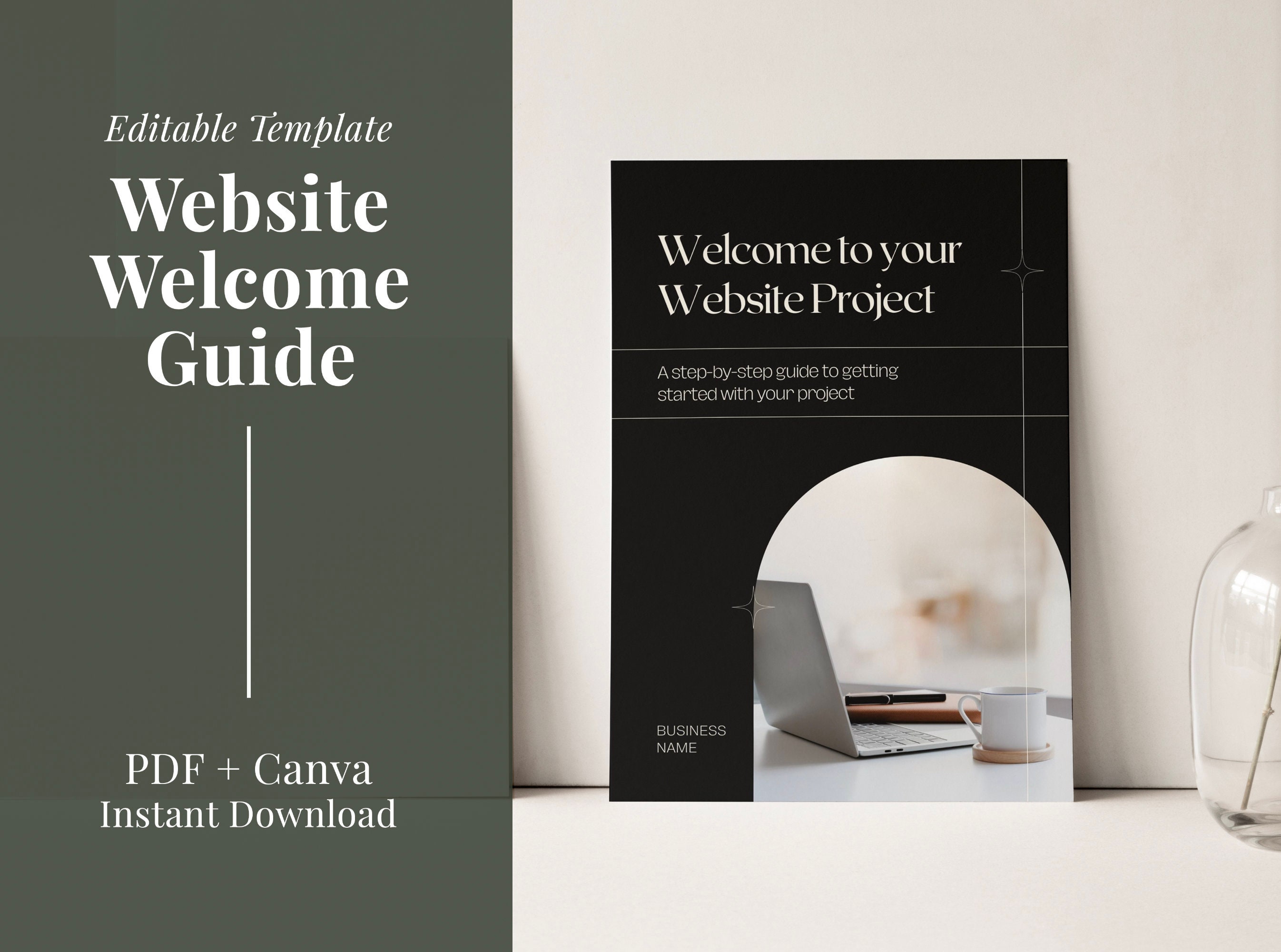 Website Project Welcome Packet | Instant Download | Canva + PDF | Website Designer | Client Onboarding