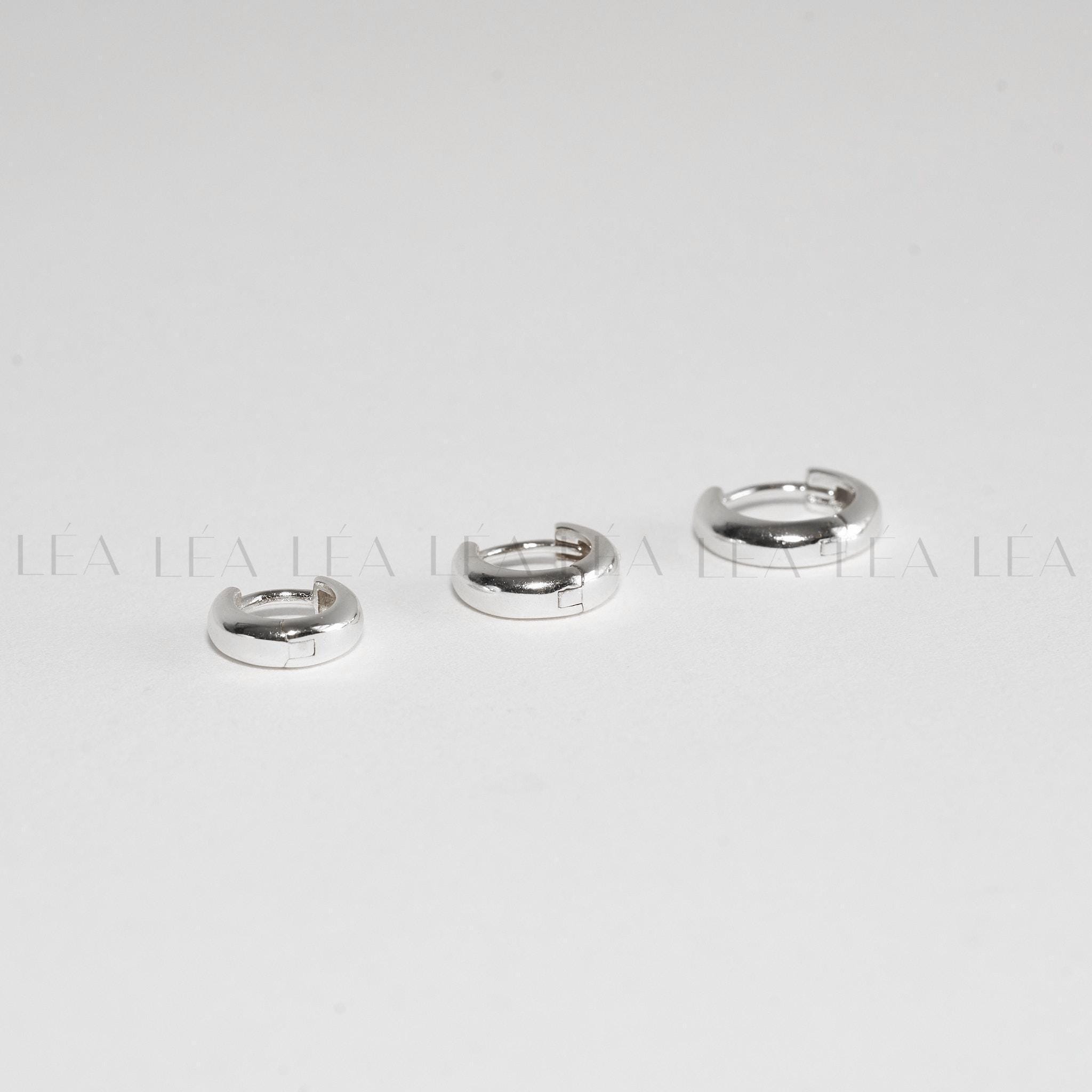 18K Gold Dainty Huggie Hoop Earrings • Thick Rounded Hoop Earrings • Chubby Gold Tiny Huggies • Sterling Silver Everyday Earrings
