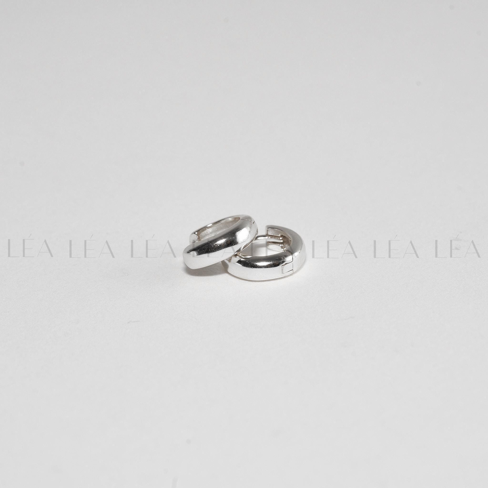 18K Gold Dainty Huggie Hoop Earrings • Thick Rounded Hoop Earrings • Chubby Gold Tiny Huggies • Sterling Silver Everyday Earrings