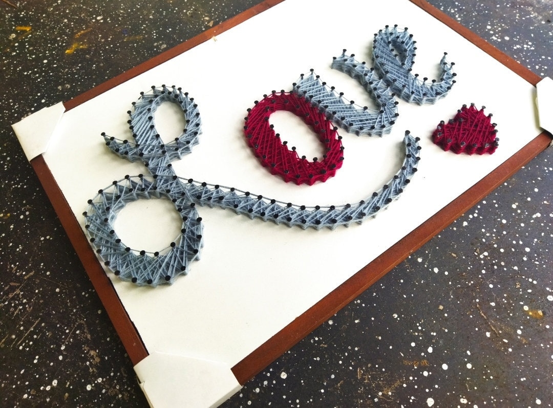 Love and Hart String Art (love and Hart Wool Art) - Etsy