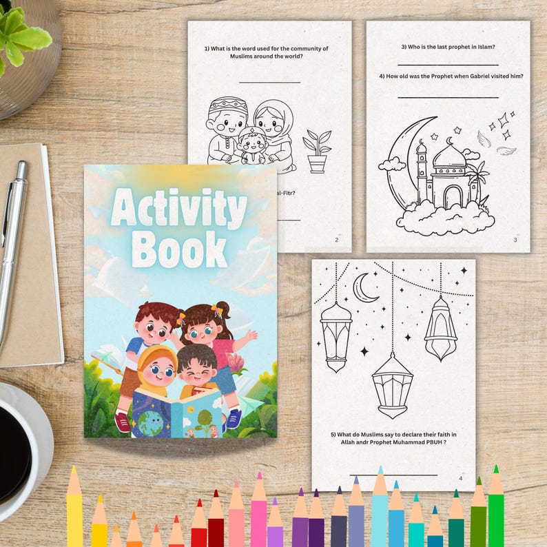 Islamic Activity Book for Kids | Ramadan, Quran Learning, Muslim Quiz ...