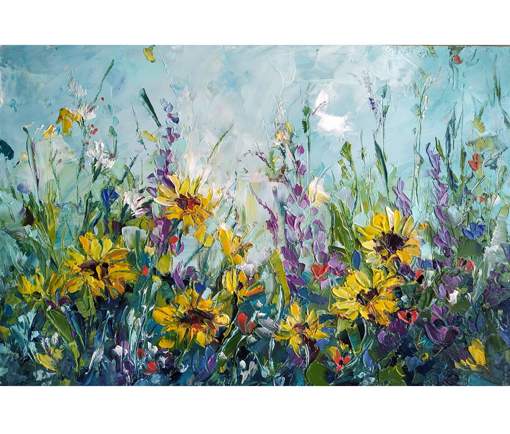 Meadow Painting Original Artwork Meadow Wall Art Original Etsy