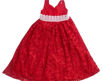 Haute Baby Exclusive  Holiday Dress Halfsleeve Casual and Special Occasion Girl Dress  Toddler - Red