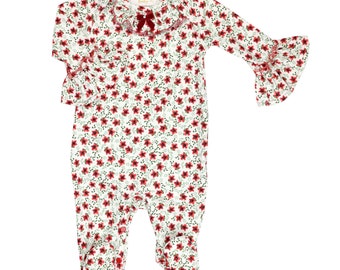 Haute Baby Holly Jolly Play Footed Baby Boy Footie PajamaInfant Newborn - Red