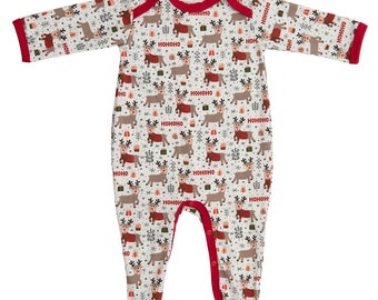 Haute Baby Holiday Magic Play Footed Baby Boy Footie Pajama Infant Size 3-6 Months Newborn - White.