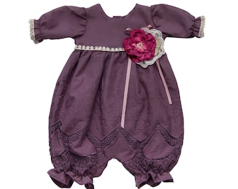 Haute Baby Violet Field Cotton 3/4 Sleeve Bodysuits Baby Girl Print Romper Clothes  Toddler Infant Newborn - Plum…