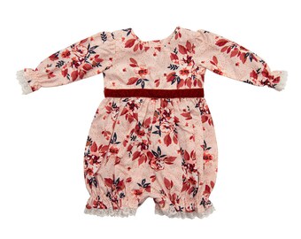 Haute Baby Autumn Love Cotton 3/4 Sleeve Bodysuits Baby Girl Print Romper Clothes  Toddler Infant Newborn - Peach…