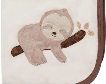 Haute Baby Girl Sleepy Sloth Receiving Blanket Infant Newborn - White