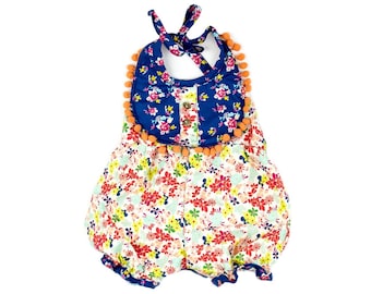 Haute Baby Tropical Cotton Sleeveless Bodysuits Baby Girl Print Romper Clothes Size 2T Toddler - Multicolor.