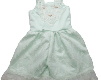 Haute Baby Aurora Sleeveless Casual and Special Occasion Baby Girl Dress Toddler  - Mint