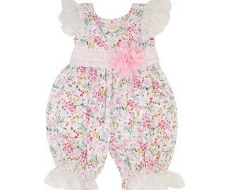 Haute Baby Pinkalicious Wing Ruffle Sleeve Primavera Verano Bebé Niña Burbuja Mameluco Bebé Recién Nacido - Rosa